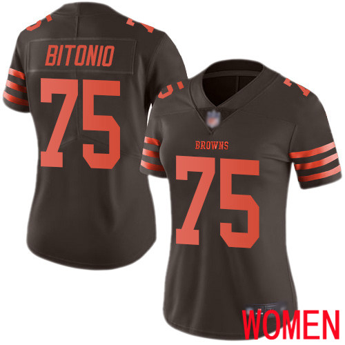 Cleveland Browns Joel Bitonio Women Brown Limited Jersey #75 NFL Football Rush Vapor Untouchable